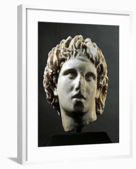 Head of Alexander Great Sculpture from Yannitsa', Near Pella, Greece-null-Framed Giclee Print