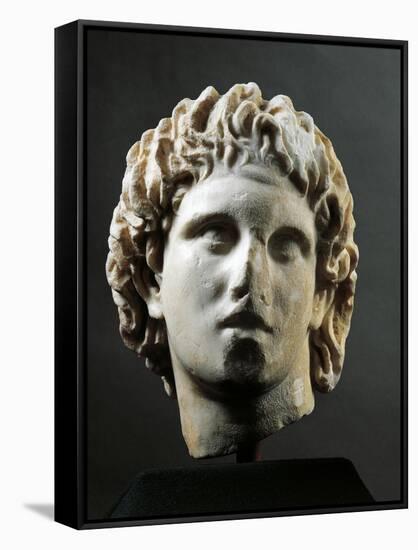 Head of Alexander Great Sculpture from Yannitsa', Near Pella, Greece-null-Framed Stretched Canvas