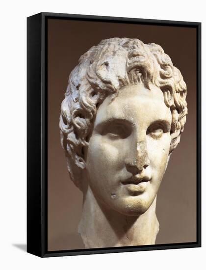 Head of Alexander the Great, 330 Bc, Leocata, Greece BC-null-Framed Stretched Canvas