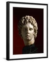 Head of Alexander the Great, Sculpture from Italica, Spain BC-null-Framed Giclee Print