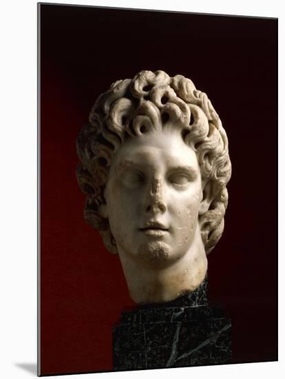 Head of Alexander the Great, Sculpture from Italica, Spain BC-null-Mounted Giclee Print