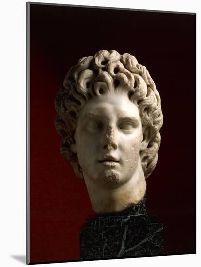 Head of Alexander the Great, Sculpture from Italica, Spain BC-null-Mounted Giclee Print