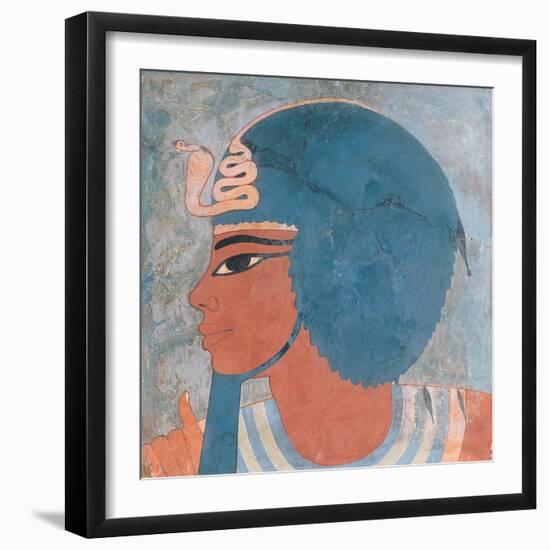 Head of Amenophis III from the Tomb of Onsou, 18th Dynasty, 1550-1295 BC (Mural)-null-Framed Giclee Print