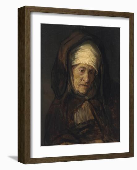 Head of an Aged Woman, 1655-60-Rembrandt van Rijn-Framed Giclee Print
