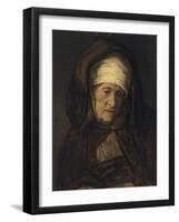 Head of an Aged Woman, 1655-60-Rembrandt van Rijn-Framed Giclee Print