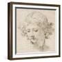 Head of an Angel, Looking Down to the Left-Pietro Da Cortona-Framed Giclee Print