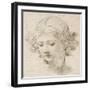 Head of an Angel, Looking Down to the Left-Pietro Da Cortona-Framed Giclee Print