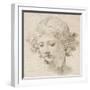 Head of an Angel, Looking Down to the Left-Pietro Da Cortona-Framed Giclee Print