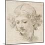 Head of an Angel, Looking Down to the Left-Pietro Da Cortona-Mounted Giclee Print