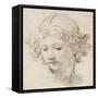 Head of an Angel, Looking Down to the Left-Pietro Da Cortona-Framed Stretched Canvas