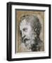 Head of an Apostle (Study for Transfiguratio), 1519-1520-Raphael-Framed Giclee Print