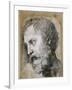 Head of an Apostle (Study for Transfiguratio), 1519-1520-Raphael-Framed Giclee Print