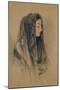 Head of an Italian Girl in a Mantilla-John Frederick Lewis-Mounted Giclee Print