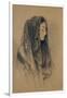 Head of an Italian Girl in a Mantilla-John Frederick Lewis-Framed Giclee Print