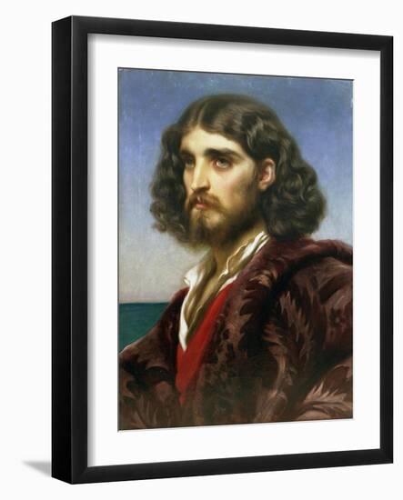 Head of an Italian Model, C.1864-Frederic Leighton-Framed Giclee Print