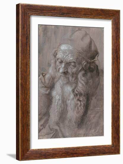 Head of an Old Man, 1521-Albrecht Dürer or Duerer-Framed Giclee Print