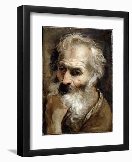 Head of an Old Man, C.1590-92-Annibale Carracci-Framed Giclee Print