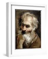 Head of an Old Man, C.1590-92-Annibale Carracci-Framed Giclee Print