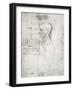 Head of an Old Man in Profile, Facsimile Copy-Leonardo da Vinci-Framed Giclee Print