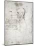 Head of an Old Man in Profile, Facsimile Copy-Leonardo da Vinci-Mounted Giclee Print