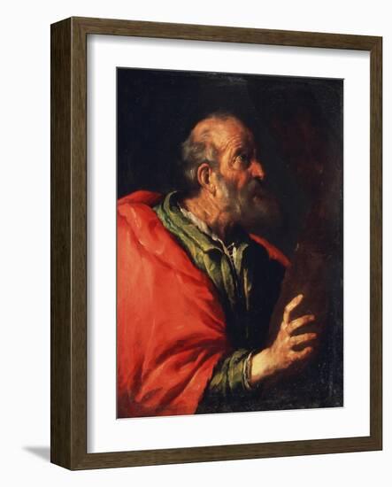 Head of an Old Man' (The Apostle Peter), 17th Century-Bernardo Strozzi-Framed Giclee Print