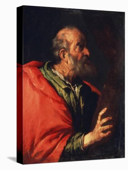 Head of an Old Man' (The Apostle Peter), 17th Century-Bernardo Strozzi-Stretched Canvas