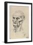 'Head of an Old Man Three-Quarters to the Left', c1480 (1945)-Leonardo Da Vinci-Framed Giclee Print