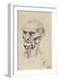 'Head of an Old Man Three-Quarters to the Left', c1480 (1945)-Leonardo Da Vinci-Framed Giclee Print