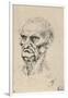 'Head of an Old Man Three-Quarters to the Left', c1480 (1945)-Leonardo Da Vinci-Framed Giclee Print