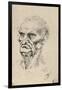 'Head of an Old Man Three-Quarters to the Left', c1480 (1945)-Leonardo Da Vinci-Framed Giclee Print