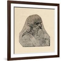 'Head of an Old Man Turned to the Right', c1480 (1945)-Leonardo Da Vinci-Framed Giclee Print