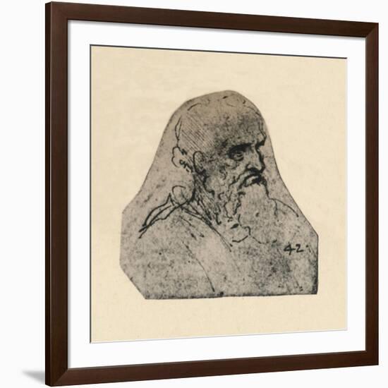 'Head of an Old Man Turned to the Right', c1480 (1945)-Leonardo Da Vinci-Framed Giclee Print