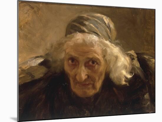 Head of an Old Woman, Study for a Larger Painting-Nikolai Alexeivich Kasatkin-Mounted Giclee Print