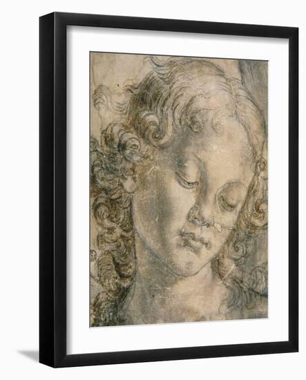 Head of Angel-Andrea del Verrocchio-Framed Giclee Print