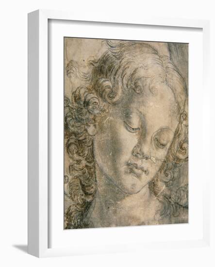 Head of Angel-Andrea del Verrocchio-Framed Giclee Print