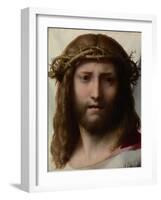 Head of Christ, 1525-1528-Correggio-Framed Giclee Print