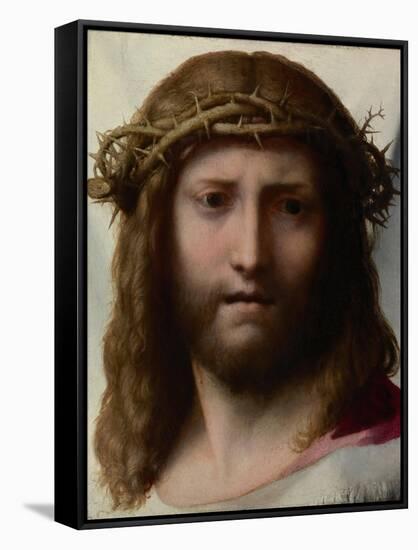 Head of Christ, 1525-1528-Correggio-Framed Stretched Canvas