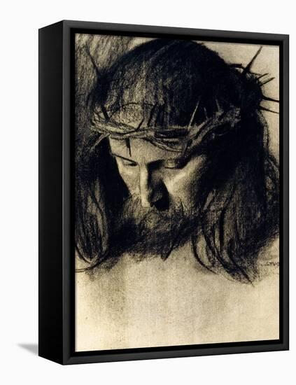 Head of Christ, circa 1890-Franz von Stuck-Framed Stretched Canvas