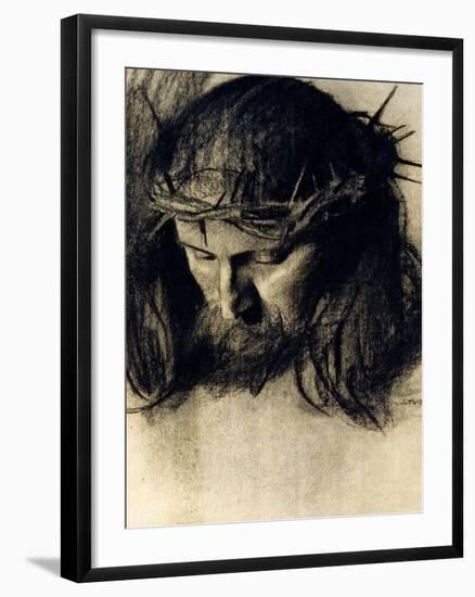 Head of Christ, circa 1890-Franz von Stuck-Framed Giclee Print