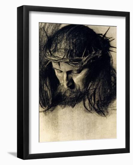 Head of Christ, circa 1890-Franz von Stuck-Framed Giclee Print