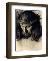 Head of Christ, circa 1890-Franz von Stuck-Framed Giclee Print