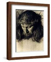 Head of Christ, circa 1890-Franz von Stuck-Framed Giclee Print