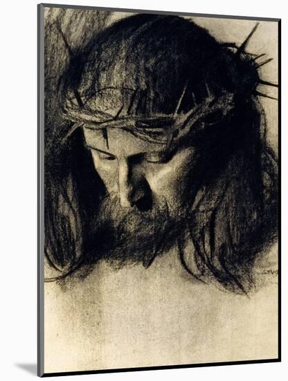 Head of Christ, circa 1890-Franz von Stuck-Mounted Giclee Print