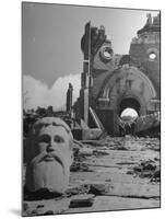 Head of Christ in Front of Destroyed Cathedral 2 Miles from Where the US Dropped an Atomic Bomb-Bernard Hoffman-Mounted Photographic Print