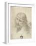 Head of Christ with a Hand Grasping His Hair-Leonardo da Vinci-Framed Giclee Print