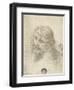 Head of Christ with a Hand Grasping His Hair-Leonardo da Vinci-Framed Giclee Print