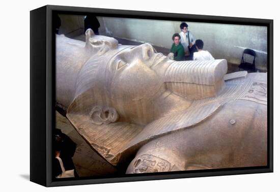 Head of colossal statue of Rameses II, Memphis, Egypt, c13th century BC. Artist: Unknown-Unknown-Framed Stretched Canvas