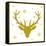 Head of Deer with Big Horns. Trendy Gold Glitter Texture.-Farferros-Framed Stretched Canvas