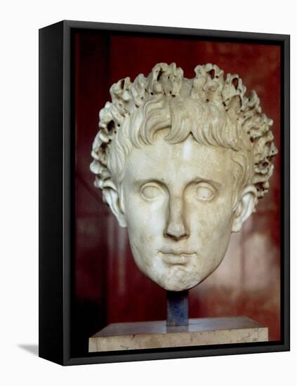 Head of Emperor Augustus, from Certeveri-Roman School-Framed Stretched Canvas