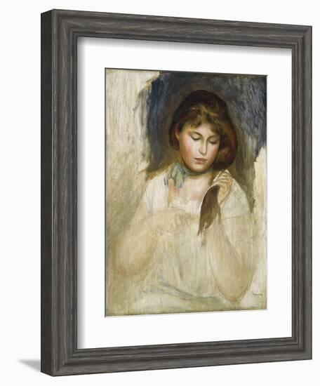 Head of Gabrielle, 1895-Pierre-Auguste Renoir-Framed Giclee Print